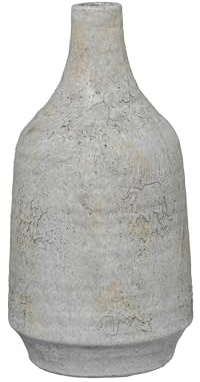 Vase Bouteille de Table en céramique Blanc Rustique 15 x 15 x 28 cm