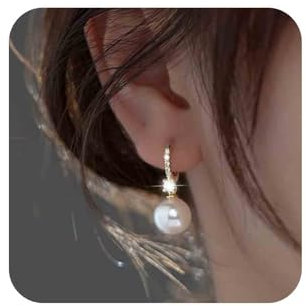 Aneneiceera Vintage Perle Kristall Baumeln Ohrringe Gold Cz Perle Huggie Hoop Ohrringe Strass Huggie Ohrringe Hochzeit Perle Ohrringe Schmuck Für Frauen