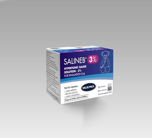 Hypertonic Saline Inhalation Solution 3% Hypertonic Saline Solution Vials for Inhalation Pack of 30 Single-dose of 5ml - Clears Airways, Reduces Mucous, Clears Congestion