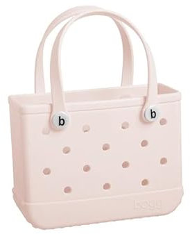 BOGG BAG Kleine Tragetasche: 27,9 cm L x 11,4 cm B x 21,6 cm H – leicht, waschbar, langlebig – Strand, Pool, Boot, Sport, Blütenblattrosa, weiße Knöpfe, 11 x 4.5 8.5