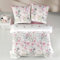 ZIRVEHOME Bettwäsche Set vierteilig, Zwei 135x200 Bettbezüge, Baumwolle, Blumen Muster, Rosa, Angola
