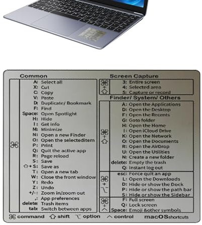 Cheat Sheet Sticker - Quick Reference Guide Keyboard Shortcut Stickers for PC Laptop - Laptop Keyboard Shortcuts Stickers No-Dirt Adhesive for Pc Laptop or Desktop Sm