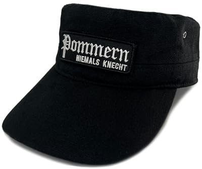 No Face No Name Military Cap Pommern Niemals Knecht in schwarz I Unisex frei einstellbar I bestickter Patch I Army Basecap Snapback Kappe Mütze