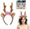 YongSral Rentier Haarreif, Reh Geweih Haarreif Damen mit Gesichtsaufkleber, Rentier Geweih Stirnband, Rentier Haarreif Weihnachten, Elchgeweih Haarreif, Hirschgeweih Kaarreif für Kinder Erwachsene