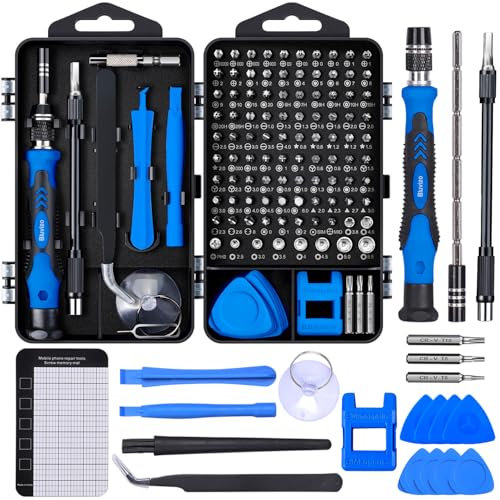 Bluvizo Electronic Mini Screwdriver Set: PC Repair Tool Kit 126 in 1 Small Screw Bits Magnetic Screwdriver Kit for Switch Xbox PS4 Computer Laptop Phone