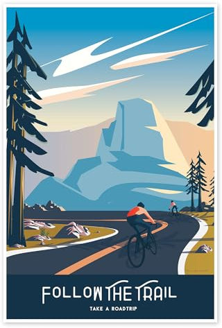 Folge dem Pfad Poster von Omar Escalante 70 x 100 cm Blau Wandbilder Wanddeko