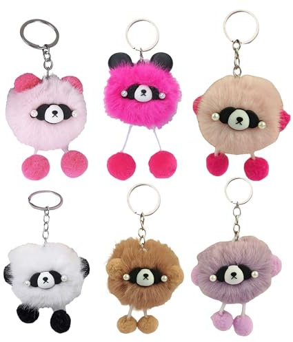 SNONESIY Plüsch Schlüsselanhänger 6 Stück Plüschtier - Geeignet für Rucksäcke, Handtaschen, Büro- und Heimdekoration