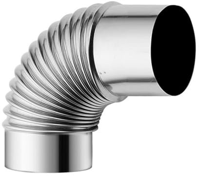 1 tubo de chimenea galvanizado de codo de 90 grados para estufas de leña al aire libre y camping (150 mm)