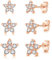 Cangall Silver Stud Earrings for Women Girls, 3 Pairs 925 Sterling Silver Flower Stud Earrings Set Rose Gold with 5A Zircon, Dainty CZ Small Hypoallergenic Cartilage Sleeper Studs for Christmas Gifts