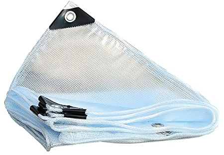 PVC Tarpaulin Cloth, Heavy-Duty Plastic Tarps, 0.2mm Waterproof Side Window Sunshades Outdoor Curtains for Balcony Boat Patio Garden Plants Covers (Color : White, Size : 0.5x1m)