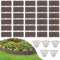 Lot de 30 bordures de jardin tissées (9,1 m) – Bordure paysagère sans creuser avec piquets d'ancrage de 21,6 cm et design emboîtable – Bordures épaisses pour pelouses, parterres de fleurs et