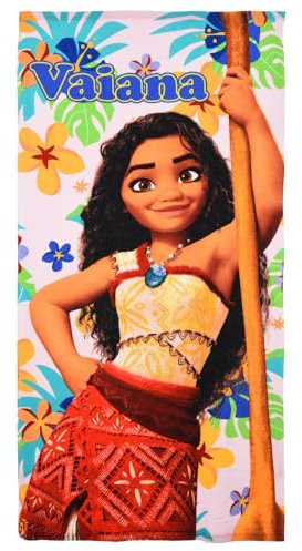 CARTOON Disney Vaiana Strandtuch aus Polyester-Mikrofaser für Kinder, 240 g/m², Größe 70 x 140 cm
