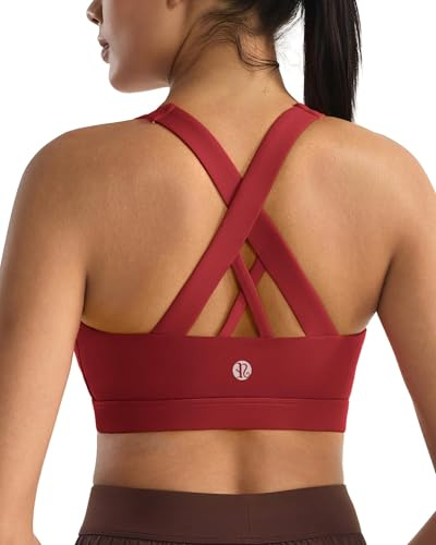 RUNNING GIRL Women's Sports Bras Medium-High Impact Criss Cross Back Workout Bra with Removable Padded for Running,Yoga