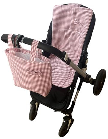 Danielstore Colchoneta Universal Silla de Paseo + Bolso Carro Bebé | 36x77CM, Tejido Algodón Transpirable,Evita la sudoración | Antideslizante, | Comodidad y ajuste universal