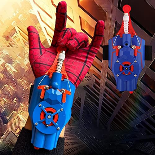 SDGBCXD web shooter, Electric 9.8 ft Real Rope Spider String Shooter Cool Gadgets,Super Hero Role-Play Stuff Fun Toys Great for Kids(Blue)