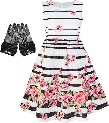 Sunny Fashion Robe Fille Pourpre Rose Fleur Double Nœud Papillon Partie Enfants Robe d'été 4-12 Ans