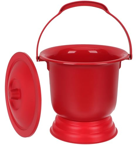 TOPPERFUN Pot de Chambre Mariage Seau en Plastique PP Épais Couvercle Anti-Odeurs et Base Antidérapante Grand Format Portable pour Adultes et Personnes Âgées Usage Domestique et
