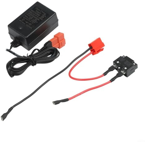 6V 12V Ride-On Toy for battery for CHARGER with 2-Pin Square Connector for Electric Cars - Compatible with X6 and FOR TRAX Models, 100-240V Input, 500mA/1000mA Output, Black (12V)