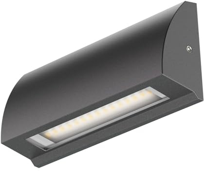 ledscom.de LED Wandleuchte/Treppenlicht SEGIN für außen, IP54, flach, Downlight, anthrazit matt, eckig, 3,8 W, 265lm, warmweiß
