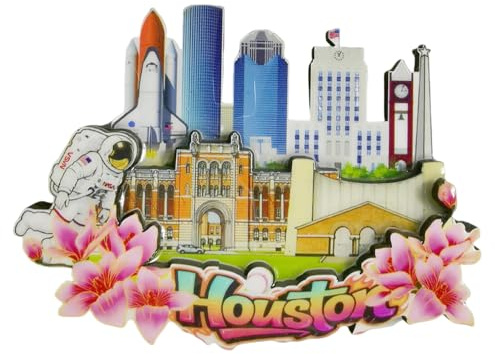 Houston Texas USA Reise-Souvenir 3D-Kühlschrankmagnet Stadt Sehenswürdigkeiten Kühlschrank dekorativer Magnet Home Küche Dekoration