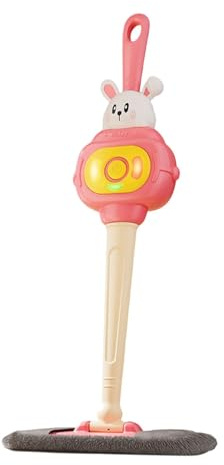 Wmqbjta Kinder Mopp Und mit Licht Und Soundeffekten, Interaktives Und Lustiges Reinigungsspielzeug Zum Geschirrspülen Und Rollenspielen mit Kindern, Rosa