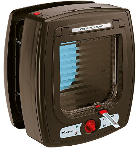 Ferplast Cat Door with Microchip Swing Microchip, One Size/8.86 x 6.38 x h 9.92, Brown
