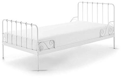 VIPACK Alice Liegefläche 90 x 200 cm weiß Metallbett, Einzelbett, Kinderbett, Jugendbett, Single Bett, Metall, 94 x 205 x 90 cm