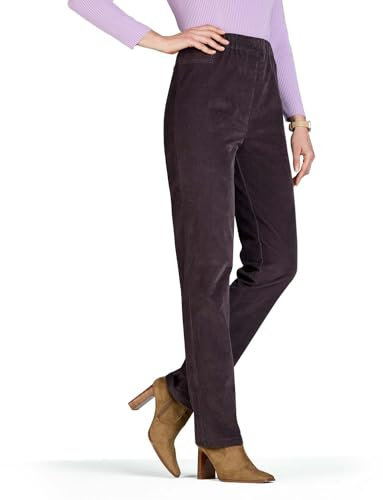 Chums Ladies Pull On Corduroy Trousers for Women Grey 20 Short