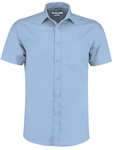 Kustom Kit Men's Poplin Shirt Business, Blue (Light Blue Kk-LBL-), 51 (Size: 20)
