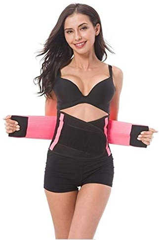 Trainingsgürtel Unisex Bauchweggürtel Verstellbarer Fitnessgürtel Damen Herren Sport Taillengürtel Unterstützung mit Doppelverschluss Bodybuilding Lendenwirbelstütze mit Kletterverschluss Rosa XXL