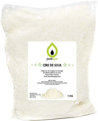 Purespa Sojawachs für Kerzen 1 kg in Flocken – für 100% natürliche und organische Kerzen