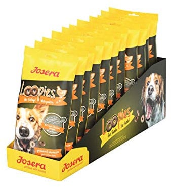 Josera Loopies con Aves de Corral, 11 x 150 g, golosinas para Perros sin Cereales con Poca Grasa, Super Premium Calidad sin azúcar, 11 Unidades
