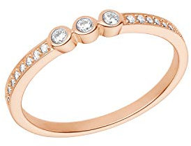 s.Oliver Ring 925 Sterling Silber Damen Ringe, mit Zirkonia synth., Roséfarben, Kommt in Schmuck Geschenk Box, 2026104