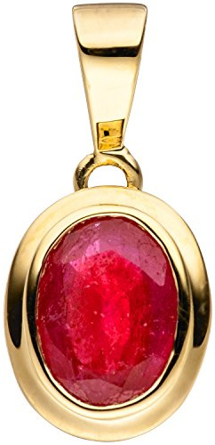 Jobo Damen-Anhänger aus 14 Karat 585 Gold mit Rubin Oval