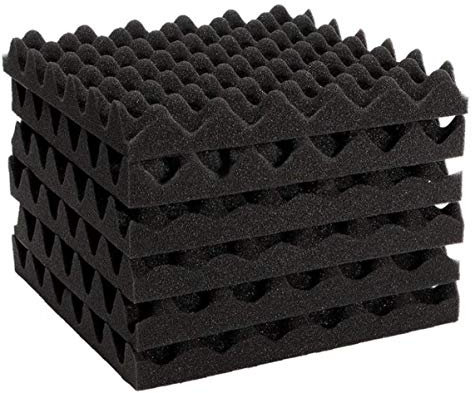 AMOYER 6pcs Egg Crate Foam Tiles Soundproofing Panels Acoustic Foam Tile Padding Sound Dampening Studio Proof