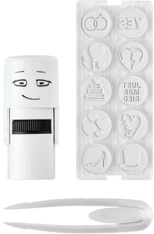 COLOP Little NIO Stempelset HOCHZEIT. Enthält einen Stempel Printer R17 inkl. grauem Farbkissen und 10 verschiedene Motive zum Thema Hochzeit & Hochzeitsvorbereitungen