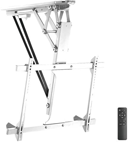 My Wall HL 41 MWL Support TV pour Plafond Support de Plafond, motorisé, réglable en Hauteur, Mobile Blanc