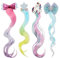 HIFOT 4PCS Capelli Colorate Con Forcina, Riccioli Ragazza Parrucca Capelli Accessori, Unicorno Principessa Stella Fiocco Forcina, Accessori Trecce Parrucca Extension Festa