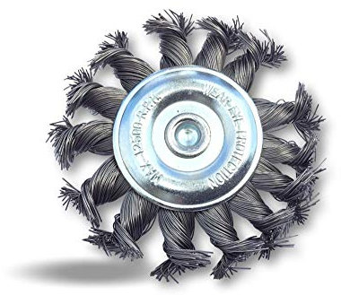 Lot de 3 brosses circulaires métallique plates à mèches torsadées pour perceuse | Ø 75 mm | Fil acier torsadé 0.40 mm (dur) | Sur tige Ø 6 mm | Ponçage décapage rouille peinture | Kibros 2675TO8x3