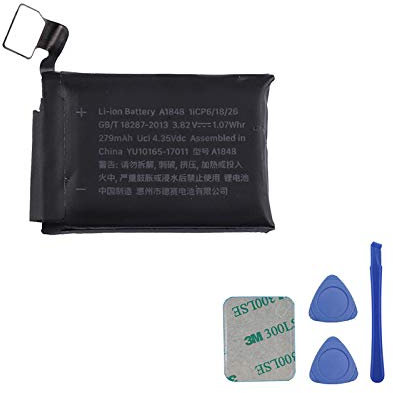 Batterie de rechange A1848 compatible avec Watch Series 3 38 mm GPS + Cellular version MQJU2LL/A MQKW2LL/A, MQKV2LL/A, MR2W2LL/A avec outils