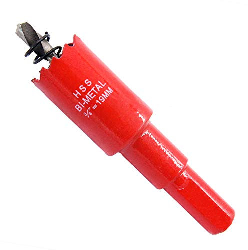 Hole Saw Drill Bit LAIWEI HSS Hole Cutter with Arbor for Wood,PVC Board and Plasterboard(3/4(19mm Hole Saw))