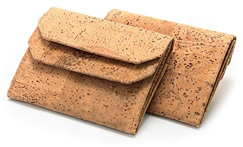 Fa.Volmer® leichte Kork-Geldbörse mit RFID-Schutz | stylish, wasserabweisend & robust | Mini-Portemonnaie für Männer und Frauen | vegan, nachhaltig, ökologisch | Mini-Cork-Jens (Natur)