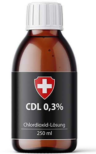Active Swiss CDL - Chlordioxid Lösung 0,3% | 250 ml Chlorine Dioxide Solution in Braunglasflasche zur Trinkwasserdesinfektion | CDL/CDs Made in Germany und Zertifiziert nach der Biozid-Verordnung