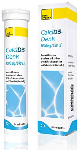 Calci D3-Denk 1000 mg/880I.E, Brausetabletten: Calcium & Vitamin D3, 1000 mg Calcium als Caliumcarbonat & 22 Mikrogramm Colecalciferol (Vitamin D3 entspr. 880 I.E.) pro Tablette, 20 Brausetabl.