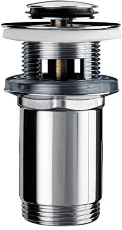 Wirquin 30723417 - Desagüe de lavabo (latón, sistema Quick Clac, interior demasiado completo, desagüe largo)