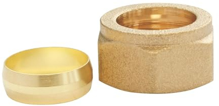 SOMATHERM FOR YOU, Bagues en laiton pour tube cuivre Ø10 + écrous laiton 12/17 - Sachet de 2 pièces pour raccordements plomberie - Compatible eau chaude et froide