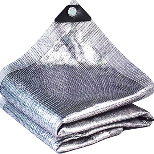 LLPEIJIE026 Rete di ombreggiatura 99% Alluminio,Telo Ombreggiante Foglio di Alluminio Riflettente Panno Ombra,Riflettente,Anti UV,Prova di Sole,per Auto/Cane/Serra/Giardino/Pergola (3x5m)