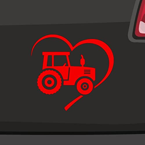 Herz Traktor Aufkleber -6 Größen 21 Farben- Landwirt Trekker Zugmaschine Love