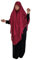 Yaqeen 3 lagiger XL chiffon Khimar blickdicht Hijab Kopftuch Jilbab Muslima Gebet (weinrot)