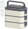 Kenuket Stackable Bento Box Adult Lunch Box, 3000ML Large Capacity On-the-Go 3 Layers, Leakproof Microwave Safe Lunch Containers with Utensil Set, Dividers, Sauce Boxes for Kids and Adults